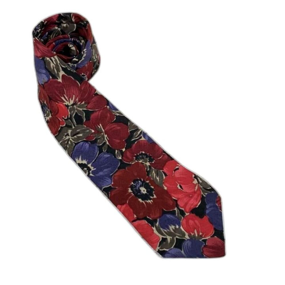 Guy Laroche Paris Monsieur 100% Silk Floral Tie Designer Mens Necktie - Picture 5 of 6